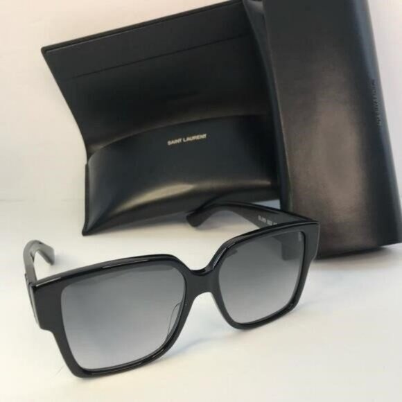 New  - 💯 Authentic Saint Laurent Black Grey Sunglasses SLM9 - Picture 12 of 17